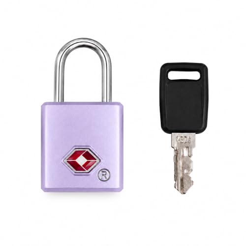 Image of QUIRA TSA Approved Travel Padlock with Key, Luggage Lock for Suitcase, Backpack, Locker & Travel Bags, Heavy Duty Security Lock (Purple)