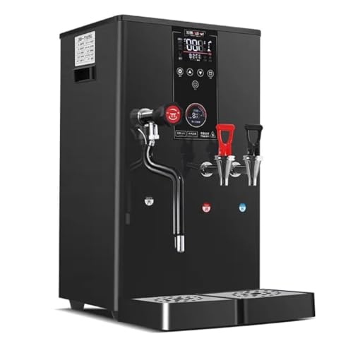 Espumador de Leche, máquina Comercial automática para hervir Agua con Vapor, 3000 W de Alta Potencia, Calentamiento rápido de 50 l/h, Ideal para café, té con Leche y postres. Inclu,Black