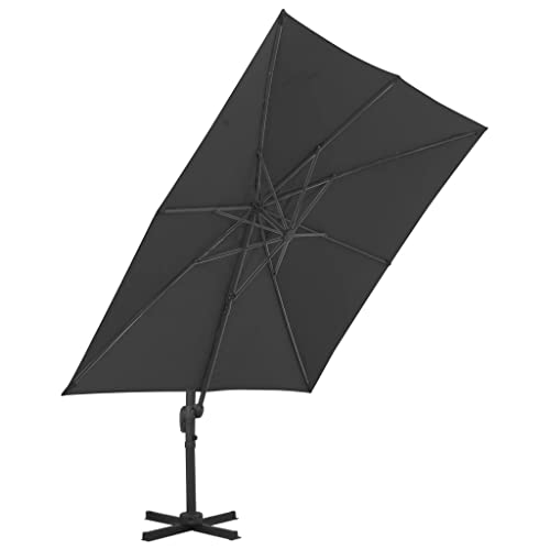 Sombrilla de 300 x 300 cm de aluminio con rotación 360° para terraza 4