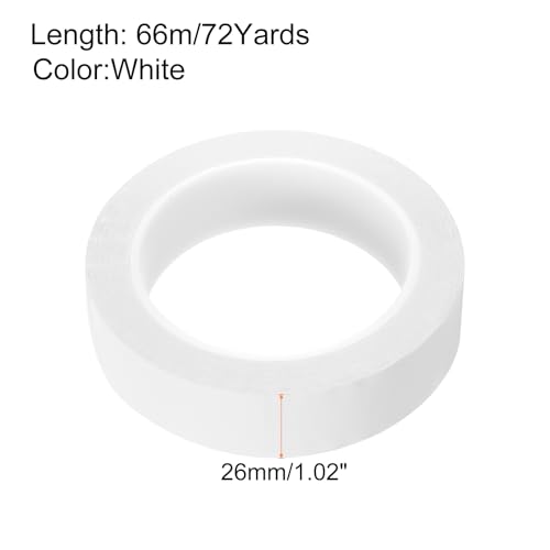 Image of uxcell 1 Rolls White 1.02 Inch x 72 Yards Polyester Film Electrical Tape PET Tape High Temperature Heat Resistant Tape for Transformer Motor Wire 5S Positioning Logo,26mm x 66m