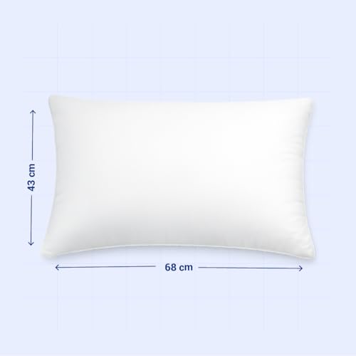 Image of Welspun Dream Nest Microfiber Plain White Pillows Set 2 | 17 inch x 24 inch Inches | Super Soft, Breathable & Adjustable Bed Pillows for Sleeping | 90 GSM - White Pillow Set of 2 (43cm x 68cm)