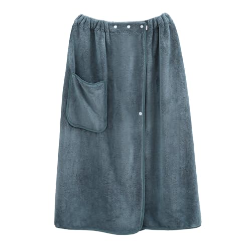 ラップタオル 大人用 プールタオル 80×140cm丈 マイクロファイバー 巻きタオル 大判 無地 吸水 柔らかい ふわふわ もこもこ お風呂上がり (ブルー)