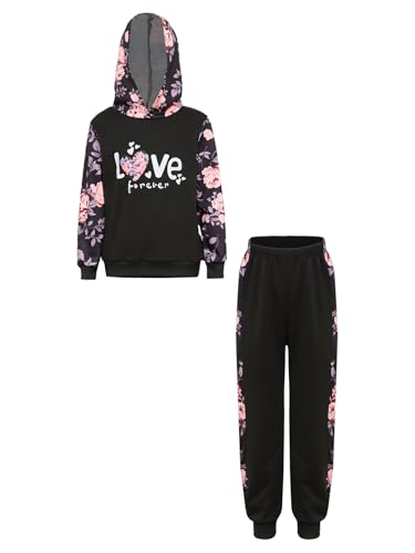 Hansber Girls Clothing Sets Kids Long Sleeve 2 Piece Outfits Workout Athletic Sports Tracksuit Sweatsuits3