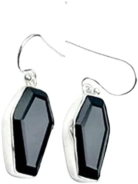 Coffin Earrings, Black Onyx Earrings, Boho Earrings, 925 Silver Dangle Earrings, Earrings For Girls, Handmade Earring, Birthday Gift Jewelry, Bezel Setting Earring, Gemstone Coffin Earring