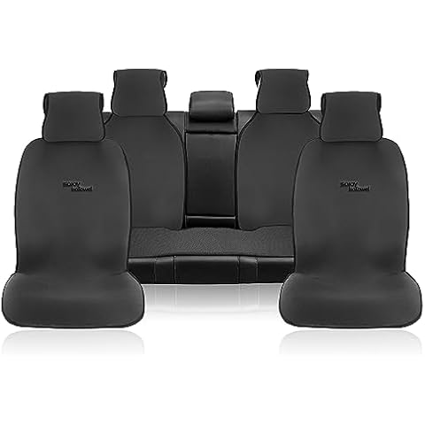 Sojoy Car Seat Covers Set-Full Set Seat Protector Cushions-Universal Fit Four Seasons(Honeycomb Cloth,Black) Cover