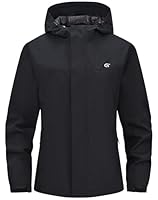 Huayuzh Softshelljacke für Damen Wasserdicht Atmungsaktiv Übergangsjacke Windjacke Regenjacke Wanderjacke Wandern Laufen Schwarz L