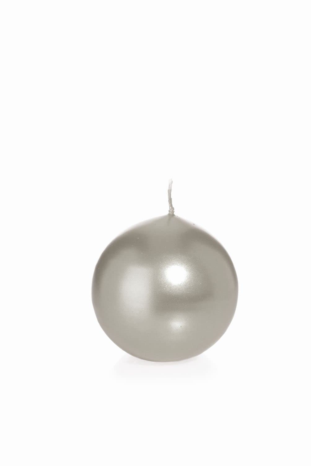 INNA-Glas Ball candle ROSELLA, silver, Ø3.1/8 cm, 25h - Made in Germany - Wax candle