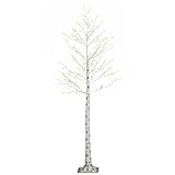 INTERIOR Y EXTERIOR CUBIERTO: Fabricado en plástico y acero y con un grado de protección IP44, este árbol con luces es apto para usar en interiores o exteriores cubiertos. Ideal para decorar el interior de tu casa, el porche cubierto, para fiestas, eventos y más