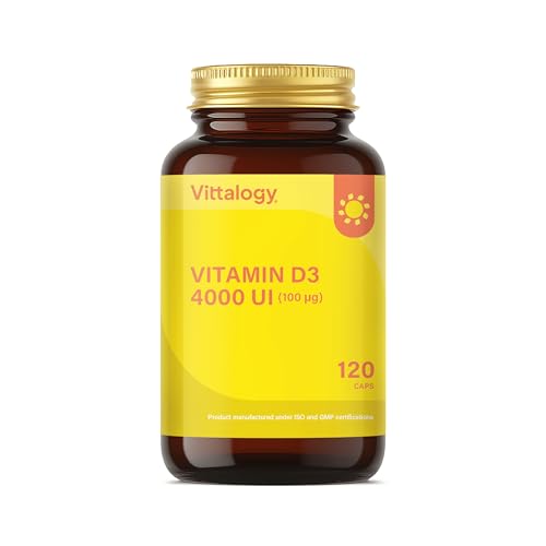 Vittalogy D3 Vitamin Premium. Suplemento Natural De Vitamina D3 4000 Ui Que Contribuye A La Absorción Intestinal De Calcio Y Fósforo Y Estimula El Sistema Inmunológico.120 Cápsulas.