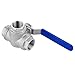 Water hose shut off valve,ball valve,way valveBall Valve Stainless Steel 3-Way, T-Type Full Port Pipe Ball Valve with Handle Female Thread 1/4