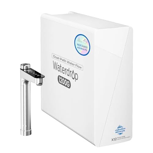 [ Dual Flow ] Waterdrop X12-PRO 1200 GPD Reverse Osmosis Water Filter, Alkaline Mineral pH+, NSF/ANSI 58&372 Certified, Tankless Reverse Osmosis Syste