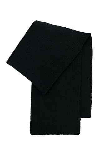 Écharpe côtelée douce Bickley & Mitchell noire, l'accessoire taille unique des balades hivernales