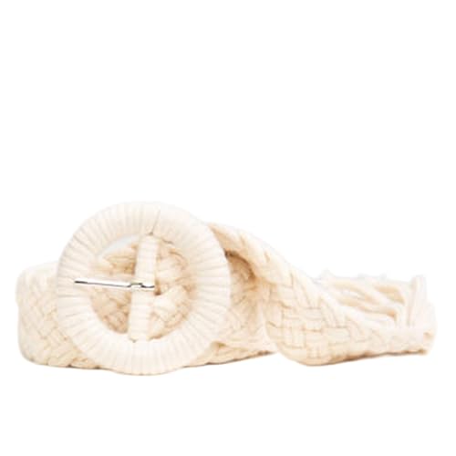 Ceinture cordon tressé femme accessoire bohème chic à franges coloris naturel
