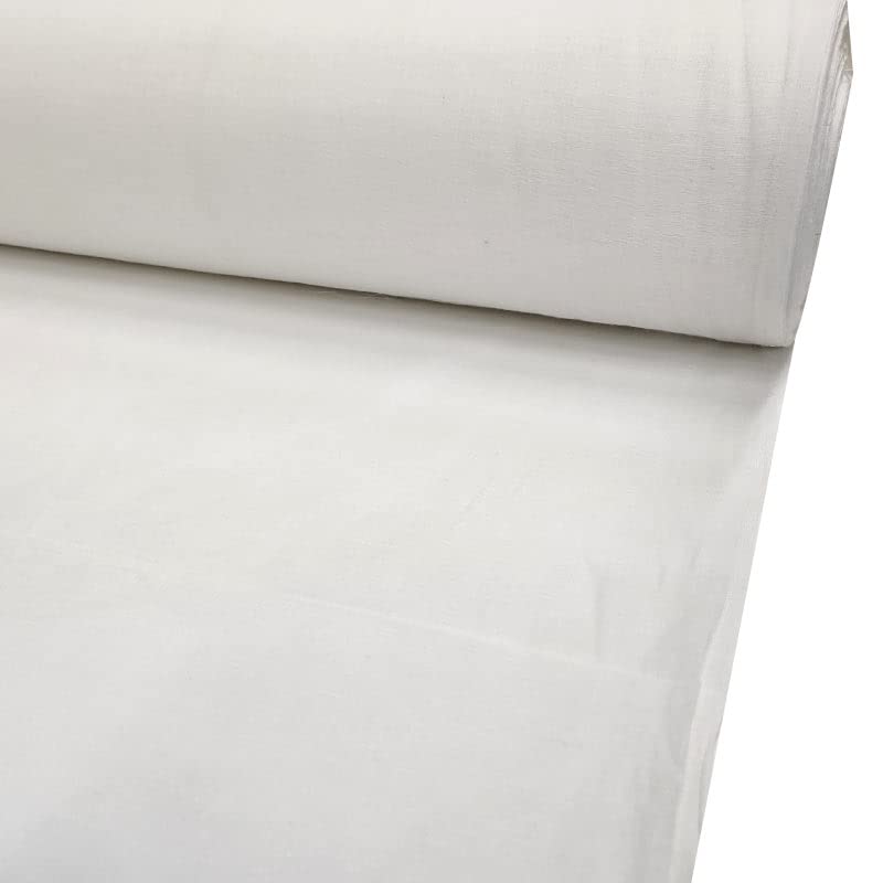 Panini Tessuti, Tessuto leggero in 100% Cotone di Garza traspirante - venduto a ritaglio - h 150 cm (bianco, 1 metro)