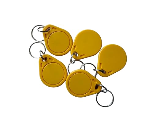 YARONGTECH® RFID-Abzeichen 13,56 MHz | programmierbar MCT Android | UID änderbar | CUID Chip (5 Stück) (Gelb)