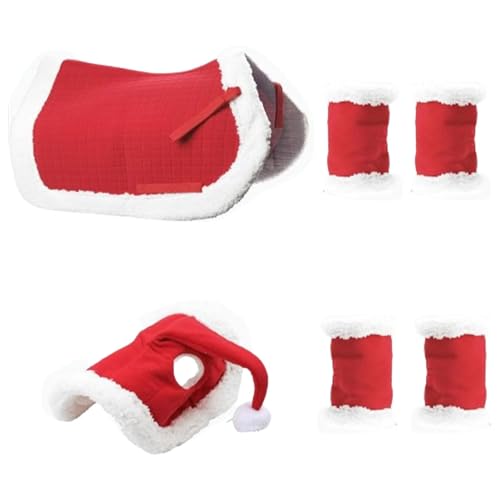 Costume de cheval de Noël aux finitions soignées, parure équestre festive haut de gamme
