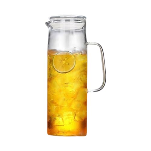 PANGBOER Multifunktionaler Glaskrug, Borosilikat-Karaffe für heiße und kalte Getränke, ideal für Eiskaffee, Milch und mehr, Borosilikatglas-Krug