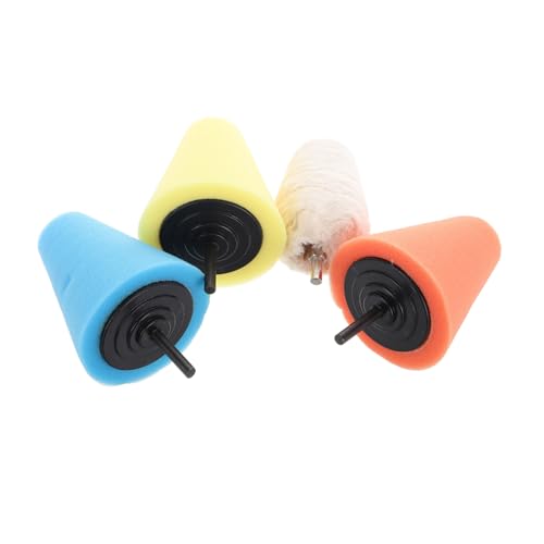 Cabilock 4pcs Wheel Polishing Kit Durable Sponge Buffing Cone for Car Hub Shine Restoration Easy to Use Car Wheel Care Compatible with Various Models