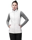 33,000ft Weste Damen Outdoor Leichte Softshell-Weste Ärmellose Jacke Winddichte Fleece Damenweste für Laufen Golf Wandern Weiß 42