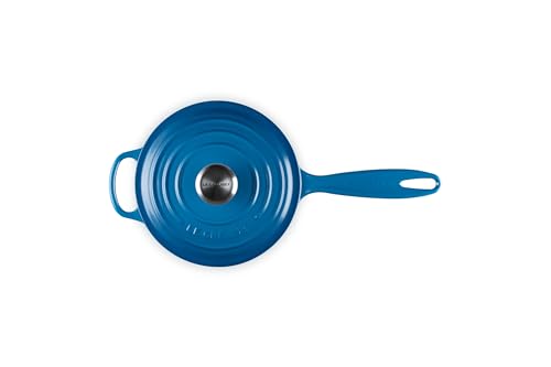 Le Creuset Signature Stielkasserolle aus Gusseisen, Rund, Ø 18 cm, 1,8 l, Für alle Herdarten inkl. Induktion geeignet, 2,942 kg, Marseille… – Ansicht 6