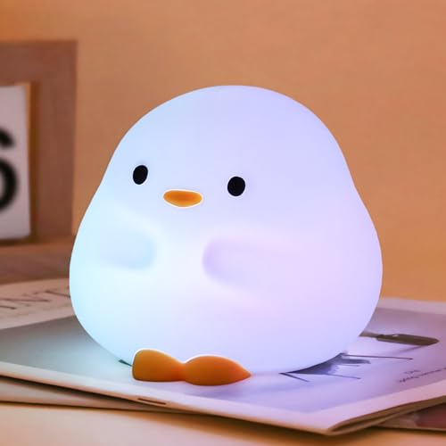 Image of Rytinazzz Duck Night Light, Color Changing Mode & 50-Hour Battery, Squishy Silicone Lamp for Kids Room, USB Rechargeable with Timer, Mothers Day Gifts