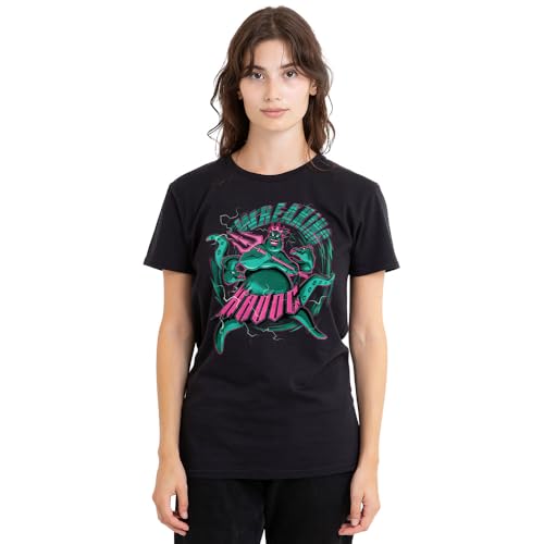 T-Shirt Ursula Disney Villains noir pour femme aux motifs de La Petite Sirène