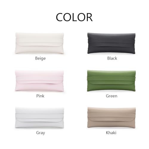 Image of Faux Leather Pen and Pencil Case with Tuck in Flap Stationery Bag for Student Lightweight Design (Faux Leather,Green /FL)