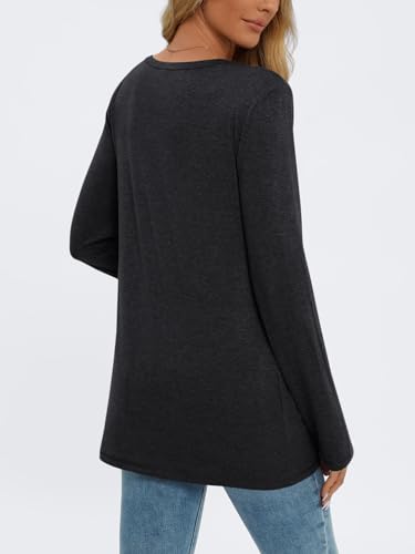 Image of AUTOMET Long Sleeve Shirts for Women 2024 Fall Fashion Crewneck Loose Fit Casual Tops Trendy Basics Outfits Clothes Black, Medium
