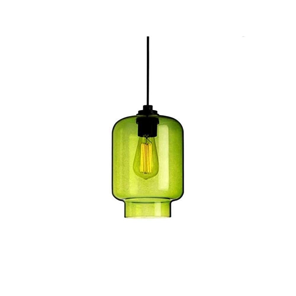 Luz colgante de vidrio colorido estilo nórdico moderno con lámpara de bola de cristal transparente