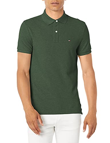 Image of Tommy Hilfiger Mens Short Sleeve Cotton Pique Polo Shirt in Regular Fit