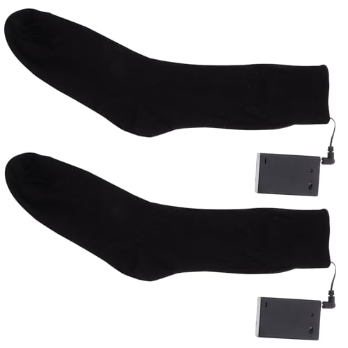 BESTonZON Calcetines Térmicos Eléctricos de Algodón Doble Capa Calentadores para Pies Invierno Único Flexible con Caja de Batería Luminosa para Calentamiento Instantáneo