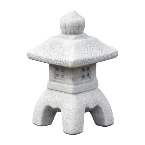 gartendekoparadies.de Oki-Gata - Lanterna in pietra giapponese, altezza 30 cm, 7 kg, colore: Grigio