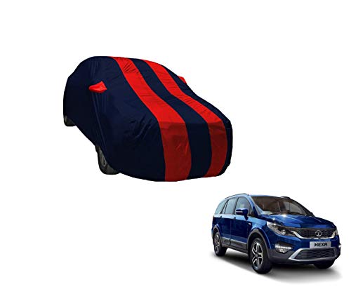 Image of Auto Hub Car Cover Compatible with Tata Hexa with Weather Proof, Mirror Pocket, Triple Stitched, Hexa Car Cover- Navy-Red