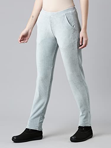 Image of GO COLORS Solid Corduroy Treggings for Women | Warmtech, Mid Rise, Side Pocket