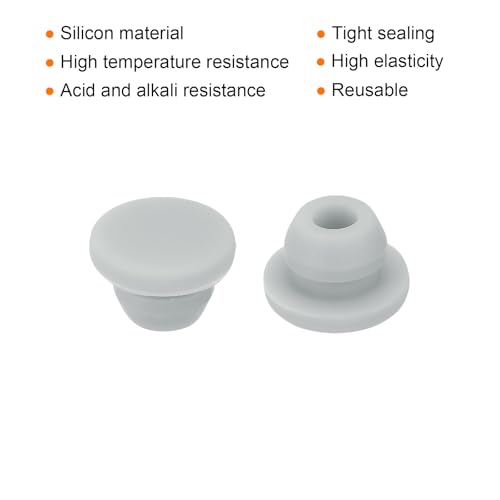 Image of MECCANIXITY 10pcs Silicone Snap in Locking Hole Plugs,5.5mm /0.2 Inch Mounting Diameter Narrow Groove Width 1.5mm Panel Seal Cover Round for Kitchen Bulkheads Waterproof Sealing Plugs Grey