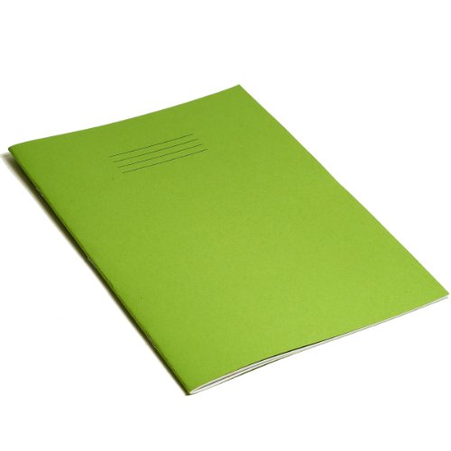 Rhino A4 Exercise Books, 48 Page / 8mm Lined with Margin Paper Notebook, 10 Pack, Office & School Stationery Supplies, Light Green
