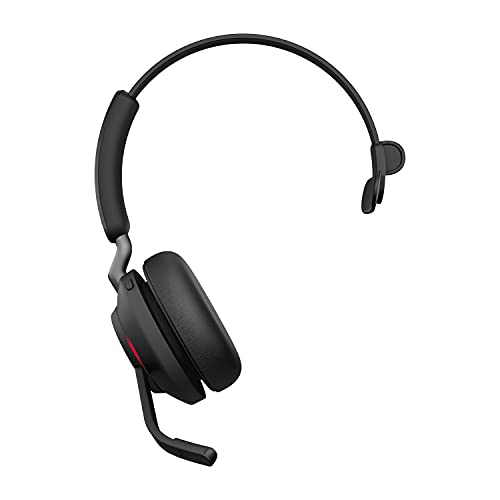 Jabra Evolve2 65 Wireless PC Headset Noise Cancelling Microsoft Teams Certified Mono Headphones With Long-Lasting Battery USB-C Bluetooth Adapter Black