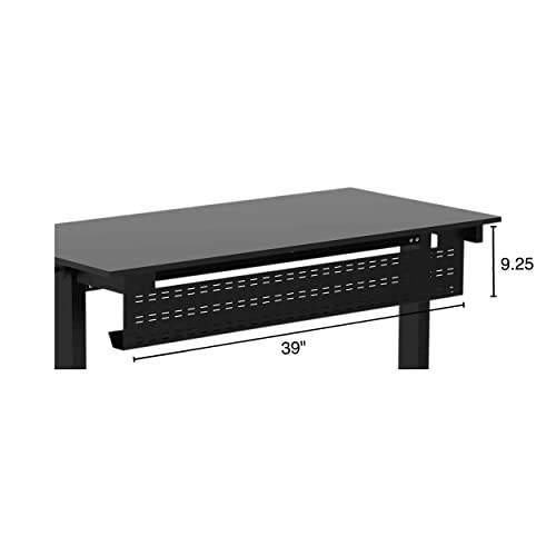 Image of Stand Up Desk Store Under Desk Cable Management Tray Black Horizontal Computer Cord Raceway and Modesty Panel (Black, 39 inch)