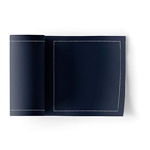 MY DRAP Cocktail Napkins, Reusable Cotton Napkins Roll 4.5 x 4.5 IN (100 Napkins, Petrol Blue)
