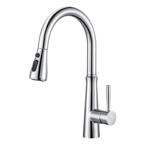 iVIGA Robinet Cuisine, Douchette Extensible Mitigeur,360° d'Évier à Arc Élevé Haute Pression Pulvérisateur 2 Modes de jet d'eau,Chrome