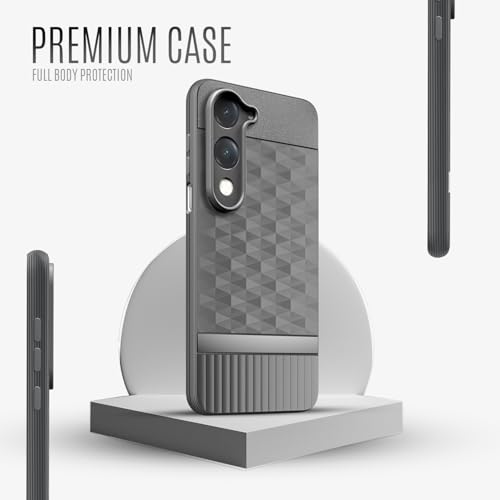 Image of SESS XUSIVE Back Cover for iQOO Z10 Lite 5G / Vivo T4 Lite 5G Camera Protection 3D Hexa Cube Design Silicone Protective Bumper Case for iQOO Z10 Lite 5G / Vivo T4 Lite 5G - Grey