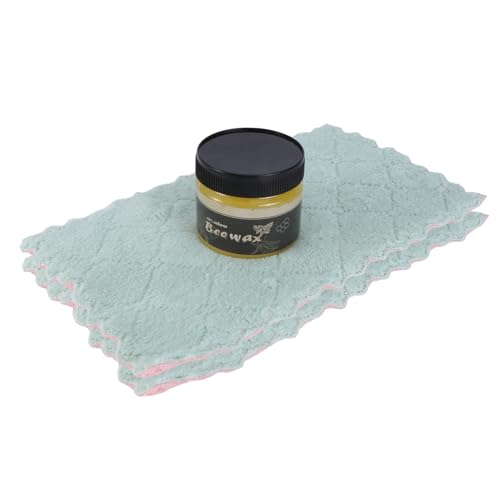 OUNONA Cera de Madera Natural para Muebles y Pulido de Madera de Cera de Abejas con Paños Colores Aleatorios para Protección y Restauración de Muebles Pisos Color Color Aleatorio