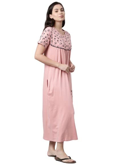 Image of KRYPTIC Womens Printed Pure Cotton Maxi Nightdress