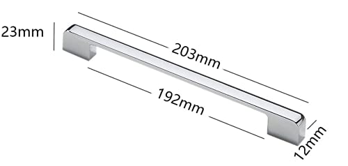 Kitchen Cabinet Door Handle Polished Drawer Pull Handle T Bar Furniture Cupboard Handles Hole Center 192mm - Image 2