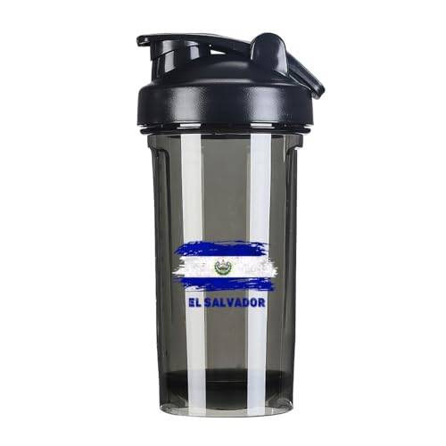 El Salvadorean Flag 18 Ounce Shaker Cup,Fashion Theme Pattern Shaker Bottle Leak-proof Workout Shake Bottles 500ML/18 oz Perfect for Pre Workout