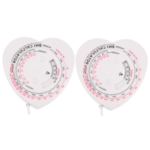 healvian 2個 計算可能な心形デザイン巻尺 軽量でコンパクトな 製多機能ボディ ウエスト測定テープ 病院 クリニック対応