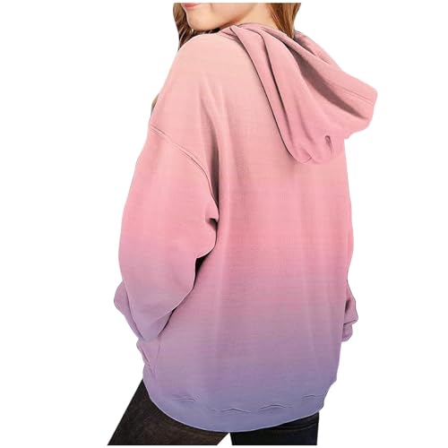 Girls Oversized Hoodies Casual Long Sleeve Gradient Color Hooded Pullover Oversized Sweatshirts Kids Preppy Clothes4