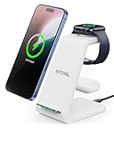 Intoval 3 in 1 Wireless Charging Station for iPhone and Apple Watch,Fast Wireless Charger Stand,Compact Desk Charging Dock for iPhone17 16 15 14 13/Pro/Max, iWatch11 10 9 Ultra/SE 3/4,AirPods