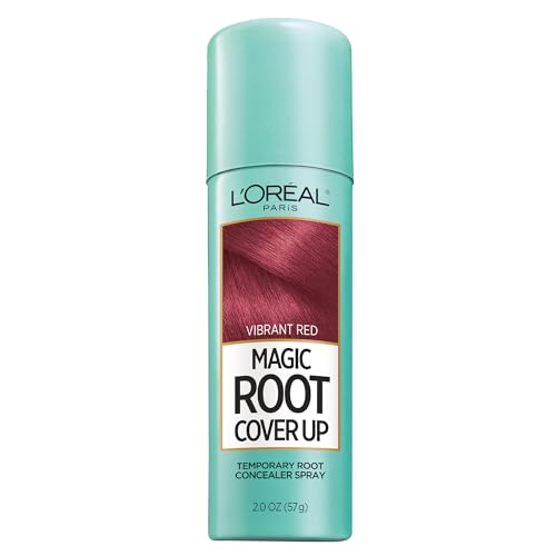 L'Oreal Paris Magic Root Cover Up Temporary Concealer Spray for Gray Hair, Bright Red, 2 Oz