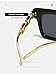 MTZJH Hip-hop Metal Chain Fashion Sunglasses Box Street Shooting Sun-Shading Decoration (Color : C, Size : Medium)